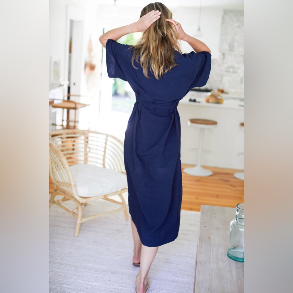 Emerson Fry Delphine Button Front Dress Navy - Picture 6 of 8
